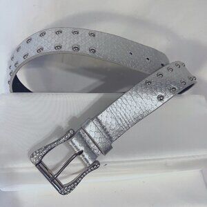 Silver Studded Diamond Buckle-Women's Western/Cowgirl Belt-Casual-39 1/2"x1 1/2"